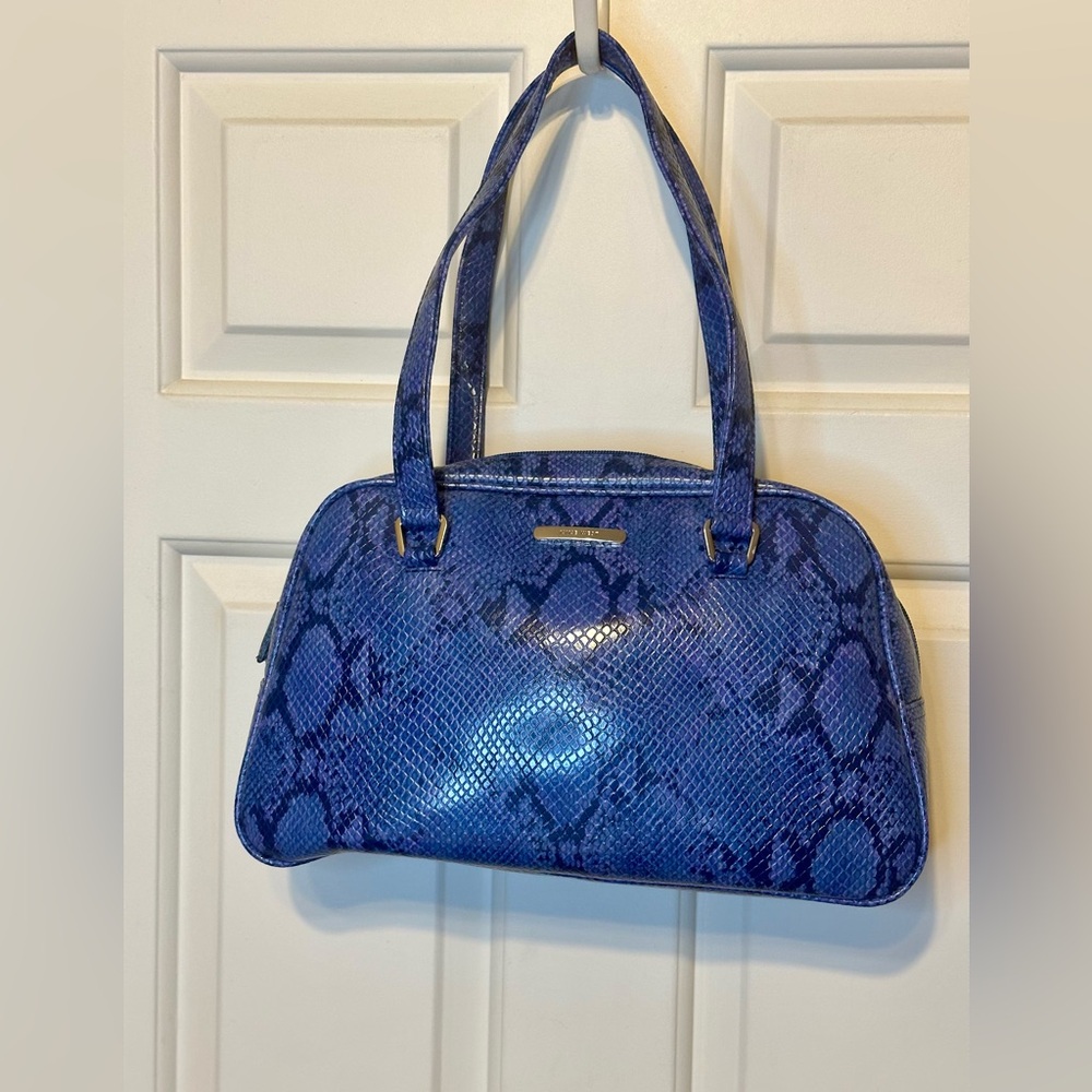 Faux Nine West Royal Blue Snake Doctors Handbag 12 1/2 x 8 x 4.
